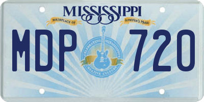 MS license plate MDP720