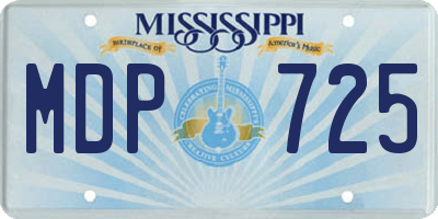MS license plate MDP725