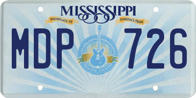 MS license plate MDP726