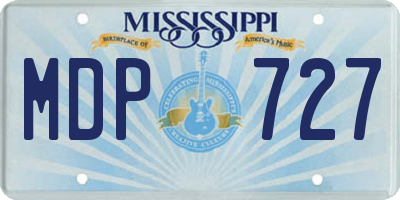 MS license plate MDP727