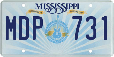 MS license plate MDP731
