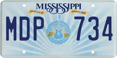 MS license plate MDP734