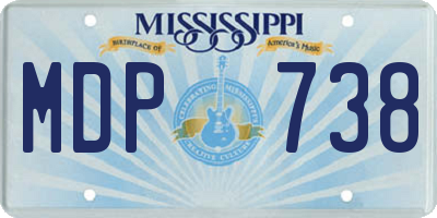 MS license plate MDP738