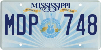 MS license plate MDP748