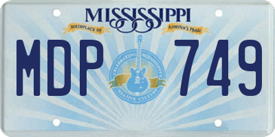 MS license plate MDP749