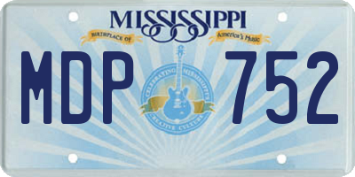 MS license plate MDP752