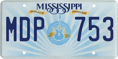MS license plate MDP753