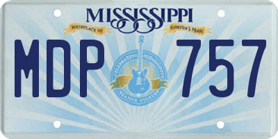 MS license plate MDP757