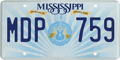 MS license plate MDP759