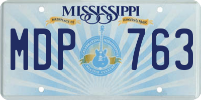 MS license plate MDP763