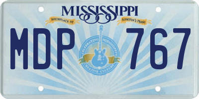 MS license plate MDP767
