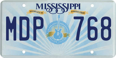 MS license plate MDP768