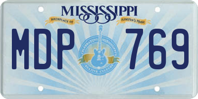 MS license plate MDP769