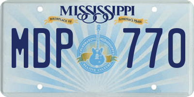 MS license plate MDP770