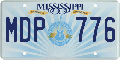 MS license plate MDP776