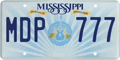 MS license plate MDP777