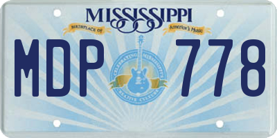 MS license plate MDP778