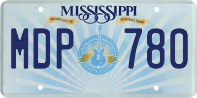 MS license plate MDP780