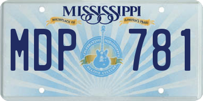 MS license plate MDP781