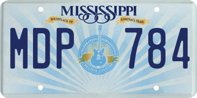MS license plate MDP784