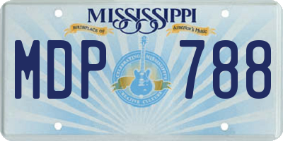 MS license plate MDP788