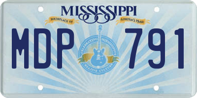 MS license plate MDP791