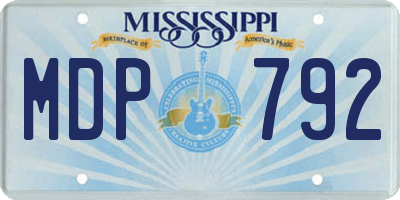 MS license plate MDP792