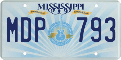 MS license plate MDP793