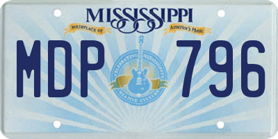 MS license plate MDP796