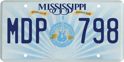 MS license plate MDP798