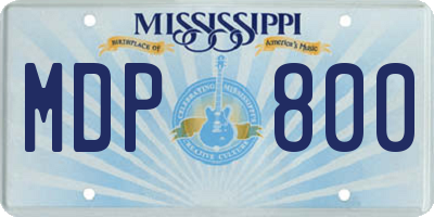 MS license plate MDP800