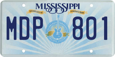 MS license plate MDP801