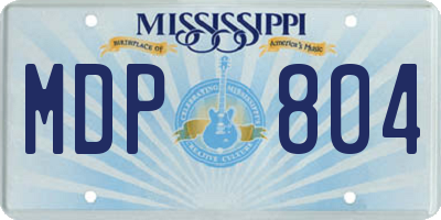 MS license plate MDP804