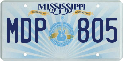 MS license plate MDP805