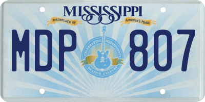 MS license plate MDP807