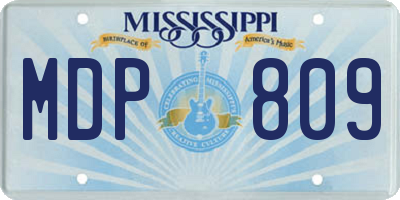 MS license plate MDP809