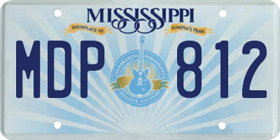 MS license plate MDP812