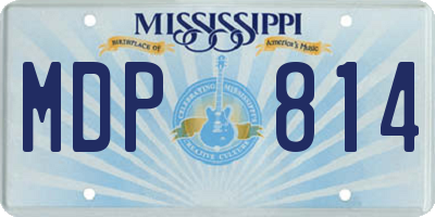 MS license plate MDP814
