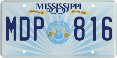 MS license plate MDP816