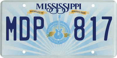 MS license plate MDP817