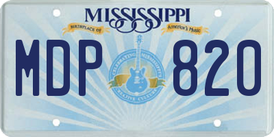 MS license plate MDP820