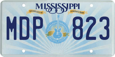 MS license plate MDP823