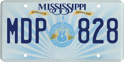 MS license plate MDP828
