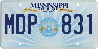 MS license plate MDP831
