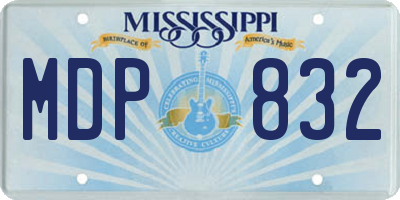 MS license plate MDP832