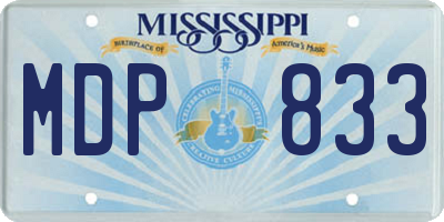 MS license plate MDP833