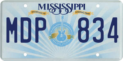 MS license plate MDP834
