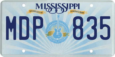 MS license plate MDP835