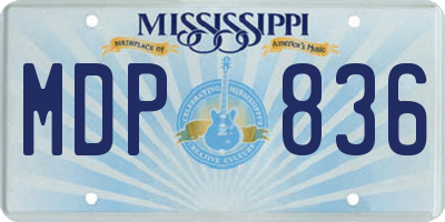 MS license plate MDP836