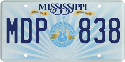 MS license plate MDP838